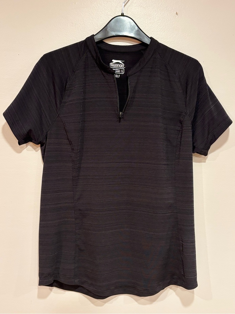 Slazenger Black Quarter-Zip Short Sleeve Mock Neck Golf Shirt Women's Small